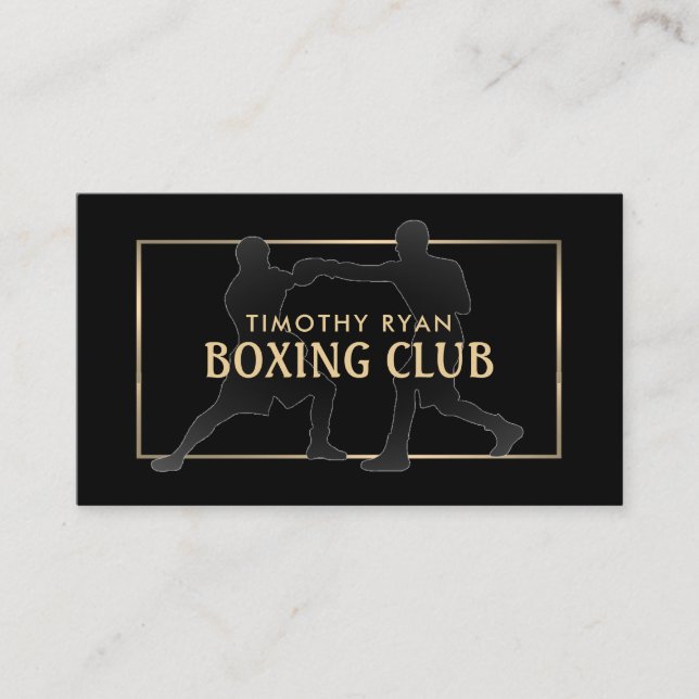 Carte De Visite Silhouette Boxing Match, Boxer, Boxer Trainer (Devant)