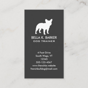 Carte De Visite Silhouette   Chien français vertical