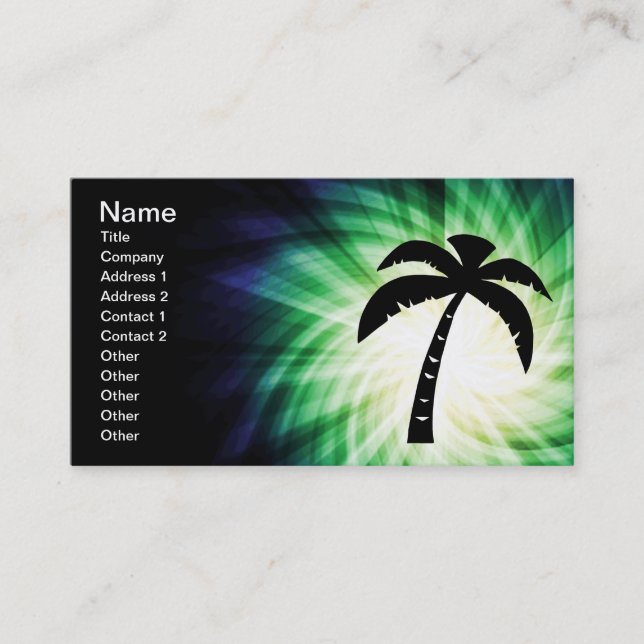 Carte De Visite Silhouette cool Palm Tree (Devant)
