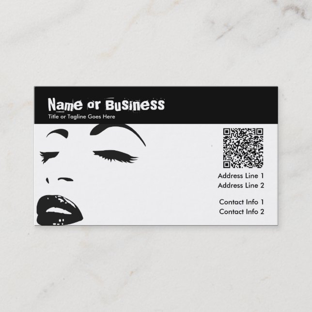 Carte De Visite silhouette de beauté : Code de QR (Devant)