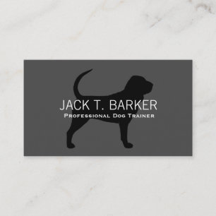 Carte De Visite Silhouette de Bloodhound Noir sur Gris