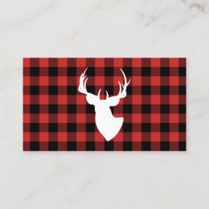 Carte De Visite Silhouette de canard à bison noir et rouge