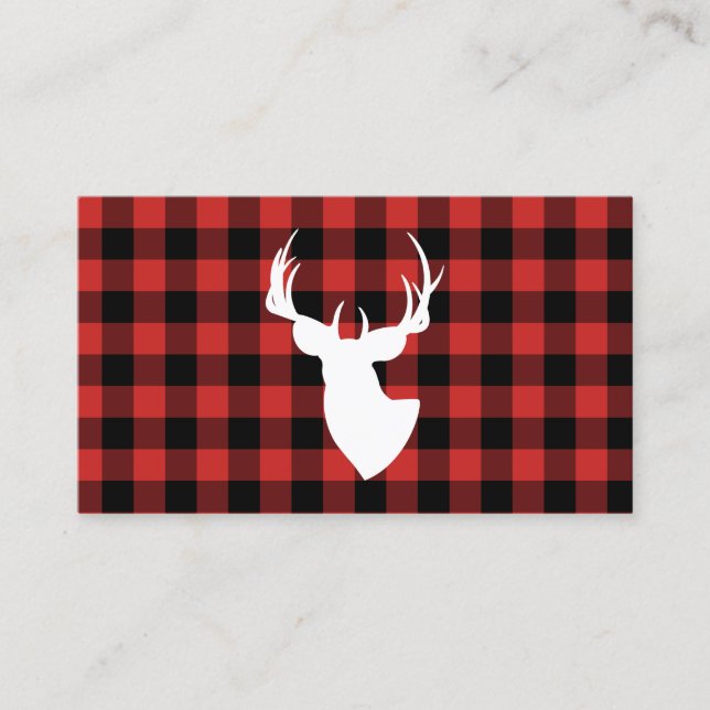 Carte De Visite Silhouette de canard à bison noir et rouge (Devant)