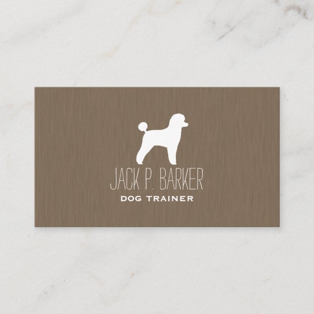 Carte De Visite Silhouette de caniche blanc (Devant)