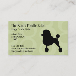 Carte De Visite Silhouette de caniche noir standard