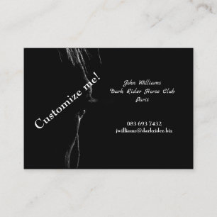 Carte De Visite Silhouette de cheval noir et blanc