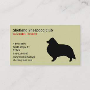 Carte De Visite Silhouette de chien de berger de Shetland