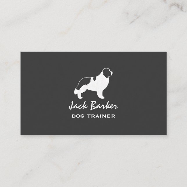 Carte De Visite Silhouette de chien de Terre-Neuve - Landseer (Devant)