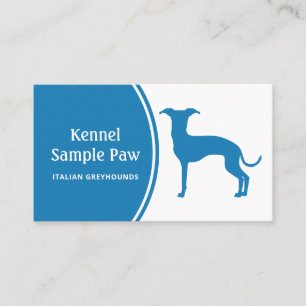 Carte De Visite Silhouette de chien Lévrier italien de n'importe q