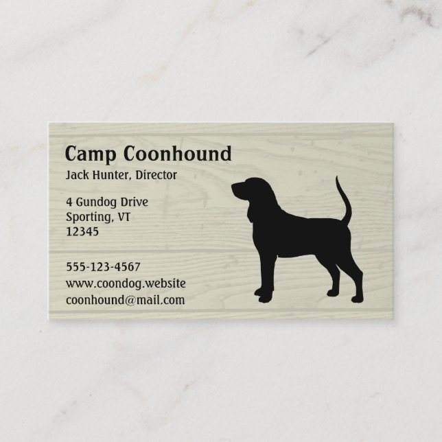 Carte De Visite Silhouette de chien noir et blanc (Devant)