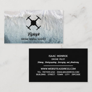 Carte De Visite Silhouette de drone de Glacier, pilote de drone