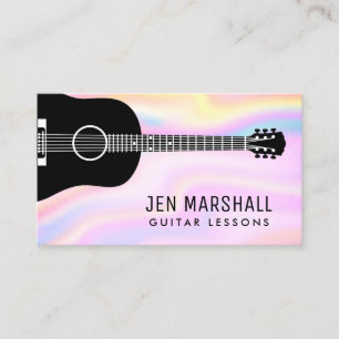 Carte De Visite silhouette de guitare grise sur conception fausse 