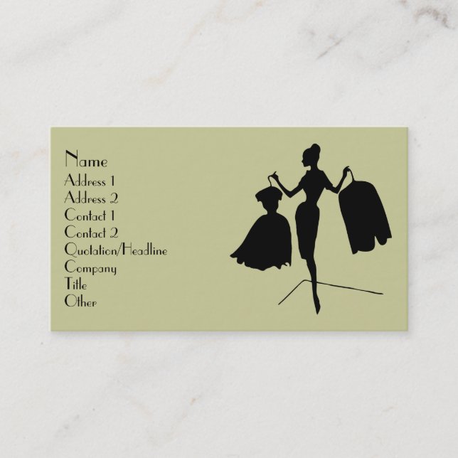 Carte De Visite Silhouette de la mode (Devant)
