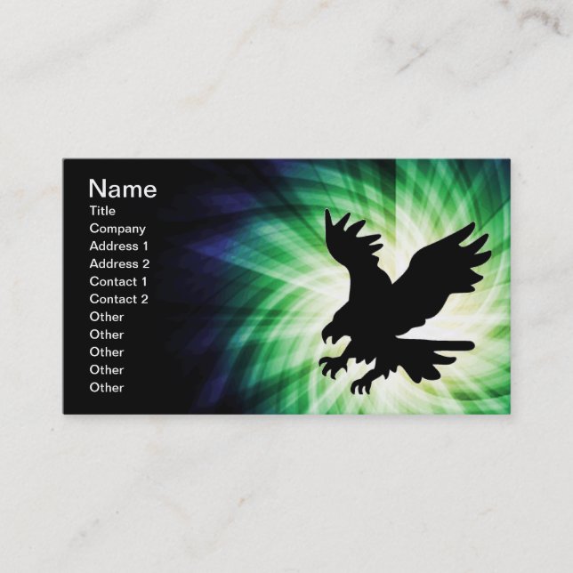 Carte De Visite Silhouette de l'aigle chauve; Cool (Devant)