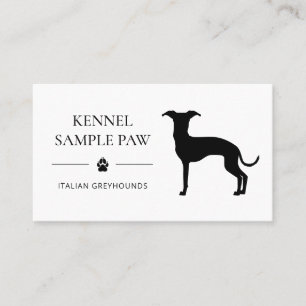 Carte De Visite Silhouette de Lévrier Italien - Éleveur de chiens