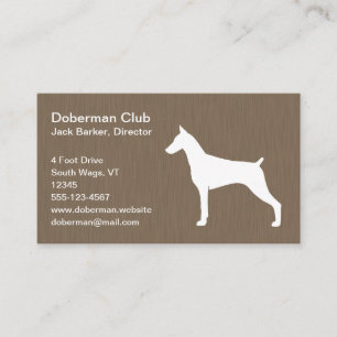 Carte De Visite Silhouette de Pinscher de dobermann