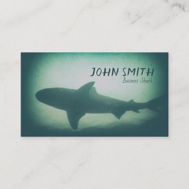Carte De Visite Silhouette de requin nageant la créature (Devant)
