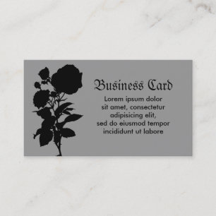 Carte De Visite Silhouette de rose de noir