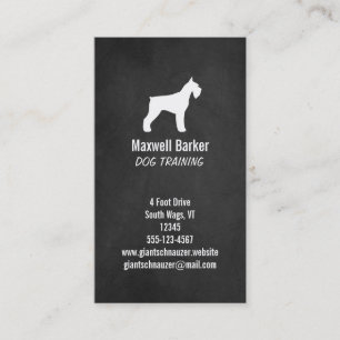 Carte De Visite Silhouette de Schnauzer géant - Style tableau noir