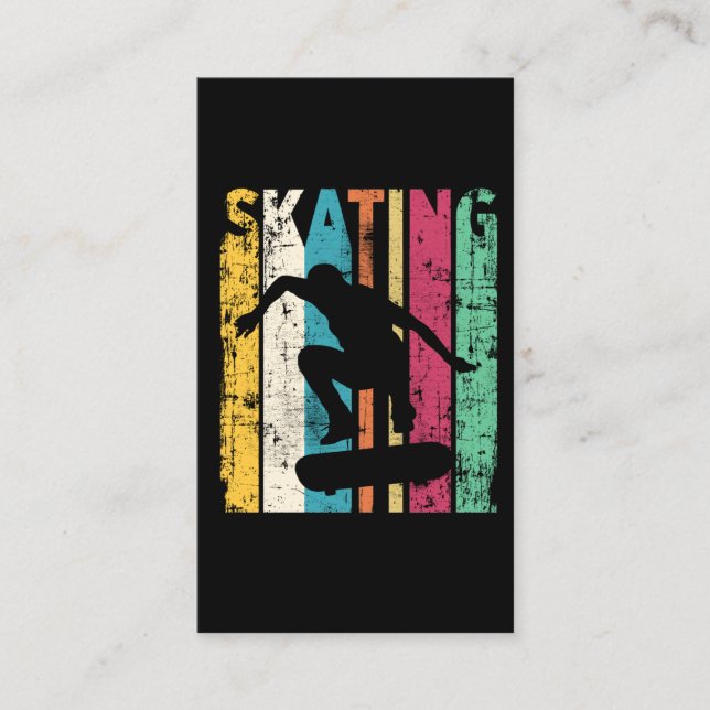Carte De Visite Silhouette de ski de fond (Devant)
