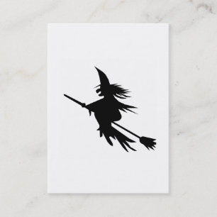 Carte De Visite Silhouette de sorcière de manche à balai