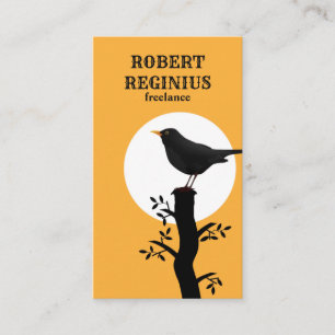 Carte De Visite Silhouette D'Oiseau Sur Branche