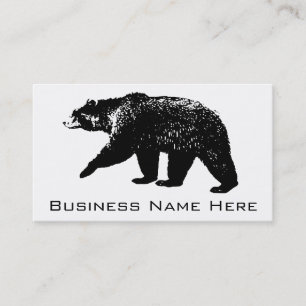 Carte De Visite Silhouette d'ours noir, graphique de Digitals