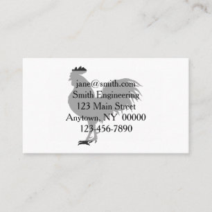 Carte De Visite Silhouette du coq - Choisir la couleur arrière - p