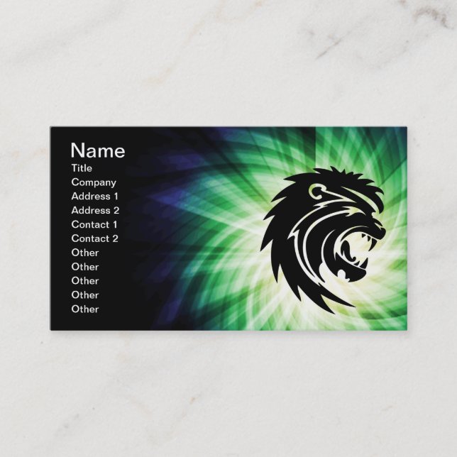 Carte De Visite Silhouette du lion cool (Devant)