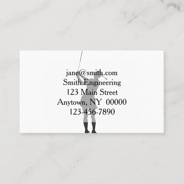 Carte De Visite Silhouette d'une femme jouant au golf (Devant)
