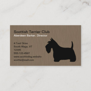 Carte De Visite Silhouette écossaise Terrier   Chien écossais noir