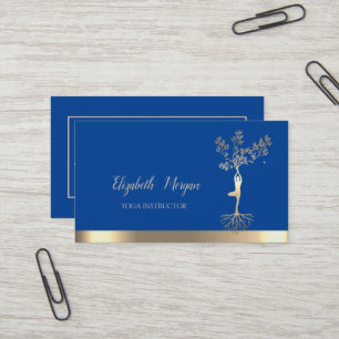 Carte De Visite Silhouette femmes Arbre d'Or, Instructeur de Yoga