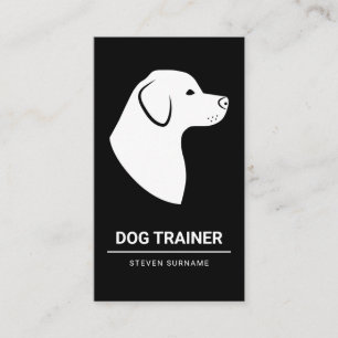Carte De Visite Silhouette minimaliste de chien noir et blanc - En