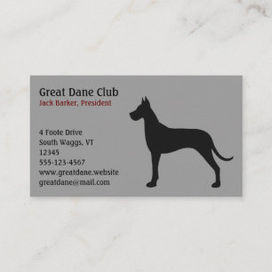 Carte De Visite Silhouette noire Great Dane