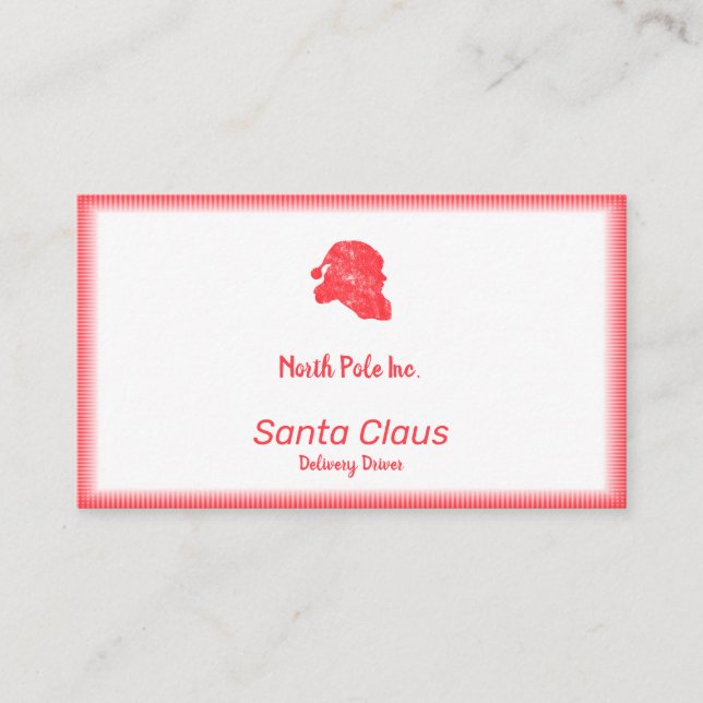 Carte De Visite Silhouette rétro de Père Noël (Devant)