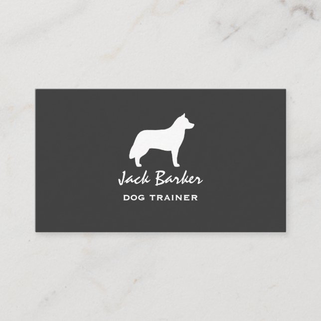 Carte De Visite Silhouette Sibérienne Husky (Devant)