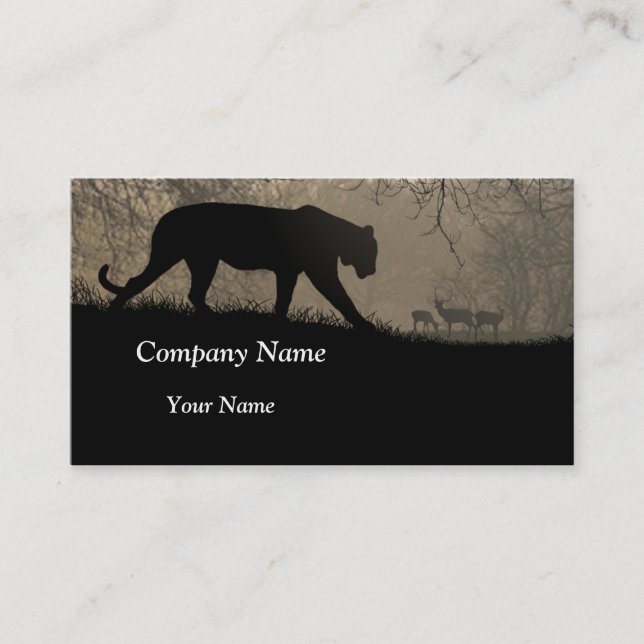 Carte De Visite Silhouette tigre et cerf (Devant)