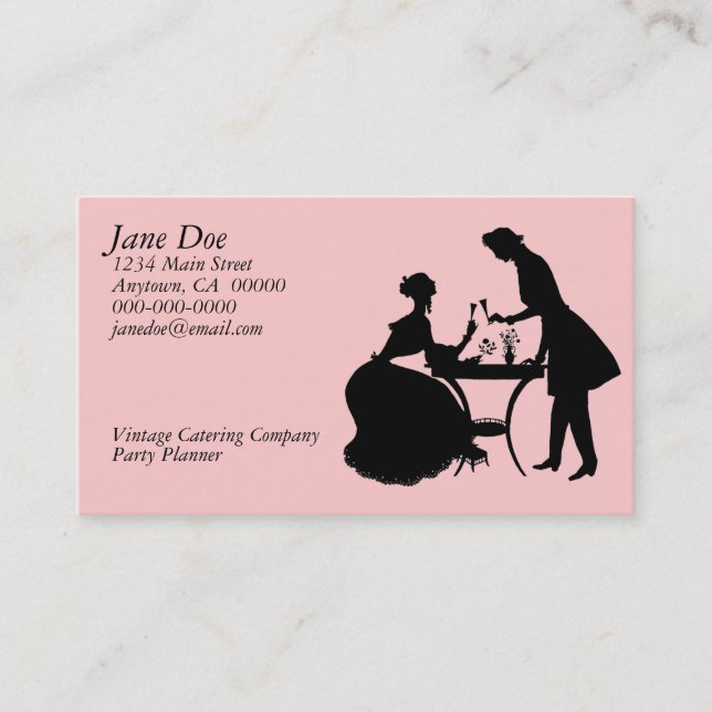 Carte De Visite Silhouette vintage (Devant)