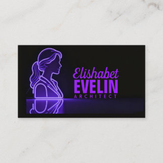 Carte De Visite Silhouette Violet : Réflexion Professionnelle