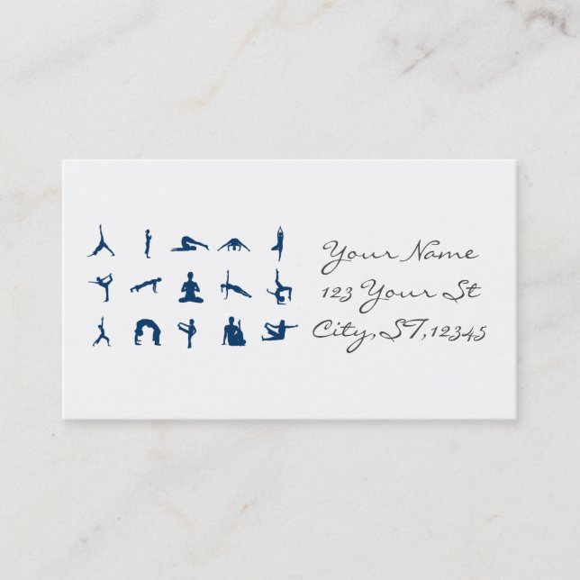 Carte De Visite Silhouette Yoga Possède Thunder_Cove (Devant)