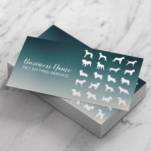 Carte De Visite Silhouettes de chien de garde moderne Ombre Turquo