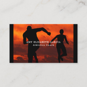 Carte De Visite Silhouettes Sportives, Entraîneur Sportif