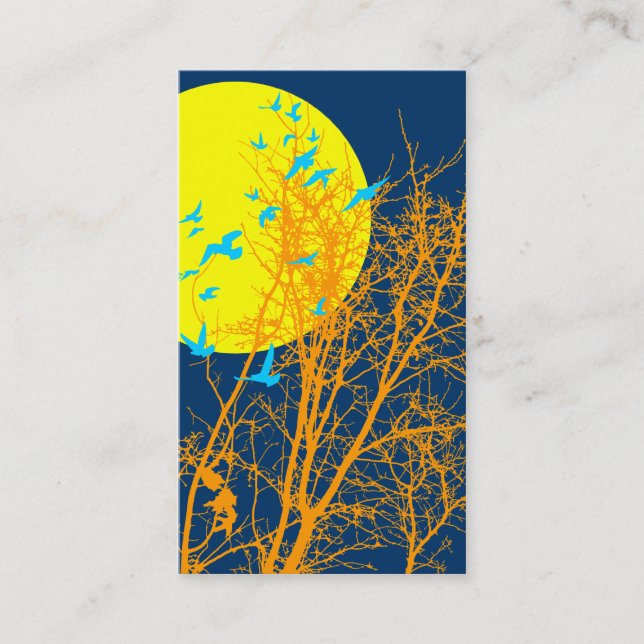 Carte De Visite silhouscreen les oiseaux (Devant)