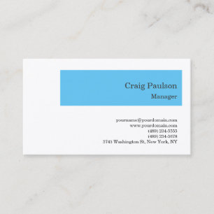 Carte De Visite Silice Premium Minimaliste Moderne Bleu Blanc