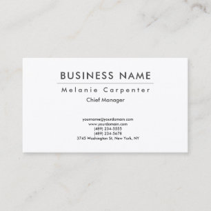Carte De Visite Silk blanc de qualité supérieure minimaliste moder