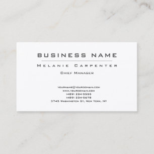Carte De Visite Silk blanc de qualité supérieure minimaliste moder