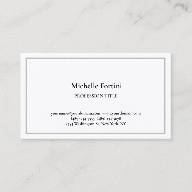 Carte De Visite Silk Premium Elegant Plain Simple Minimaliste (Devant)