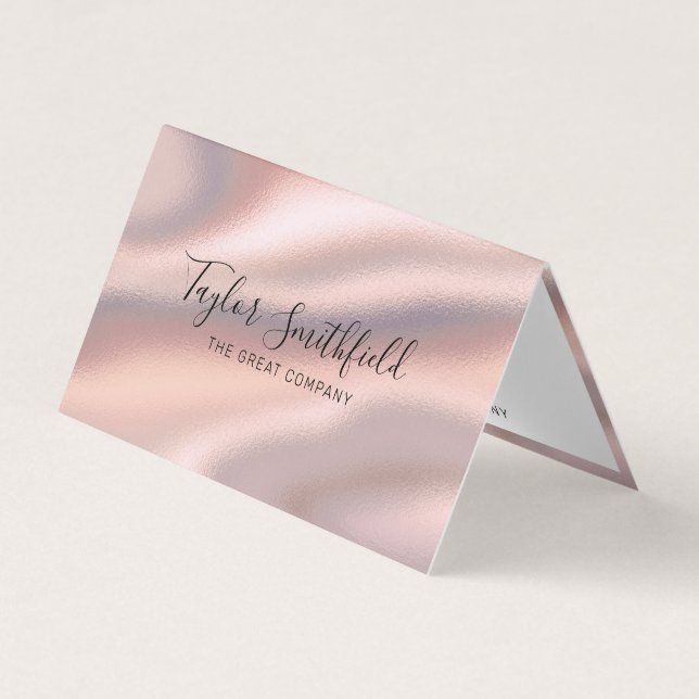 Carte De Visite Silky Rose Gold à la mode élégante et moderne (Devant)
