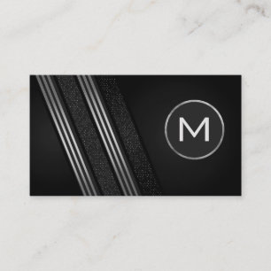 Carte De Visite Silver élégant de luxe rayé avec Motif Business