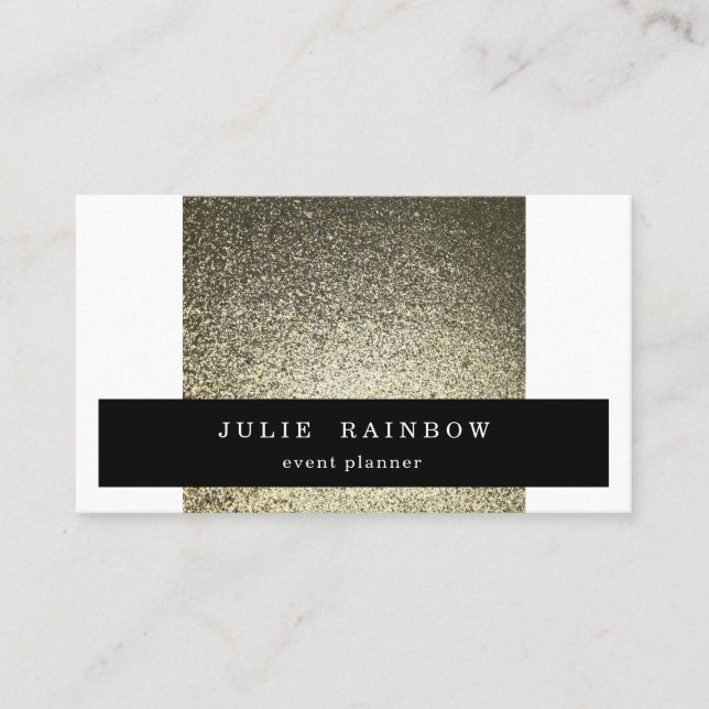 Carte De Visite Silver Gold Parties scintillant V3 Modern Trendy E (Devant)